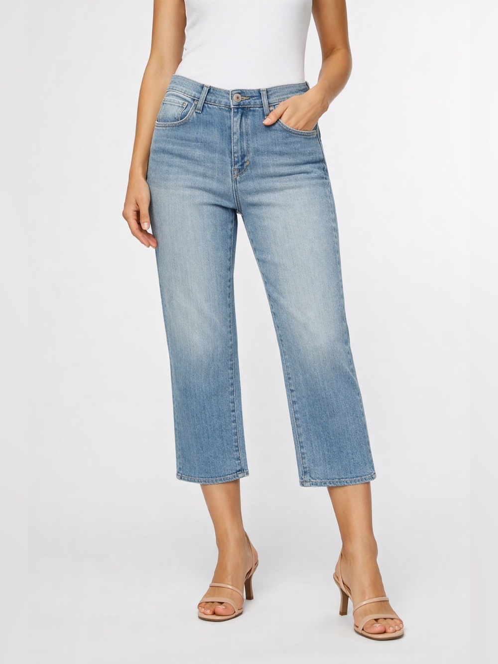 L’AGENCE High Rise Cropped Jeans Light Wash Size 29